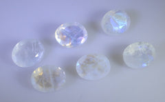 Rainbow Moonstone 1PC Medium 9x9 MM Round Faceted White Lustrous Semi Precious Gems