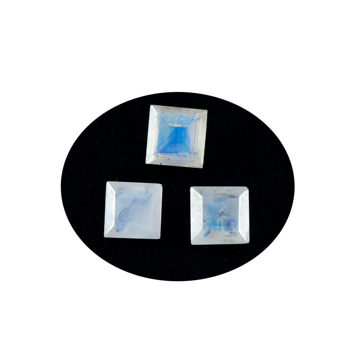 Rainbow Moonstone 1PC Large 11x11 MM Square Faceted White Fine Semi Precious Loose Gemstone