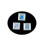 Rainbow Moonstone 1PC Large 11x11 MM Square Faceted White Fine Semi Precious Loose Gemstone