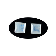 Rainbow Moonstone 1PC Large 12x12 MM Square Faceted White High Quality Semi Precious Loose Gemstones