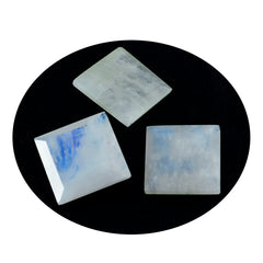 Rainbow Moonstone 1PC Chunky 15x15 MM Square Faceted White Superior Semi Precious Loose Gemstone