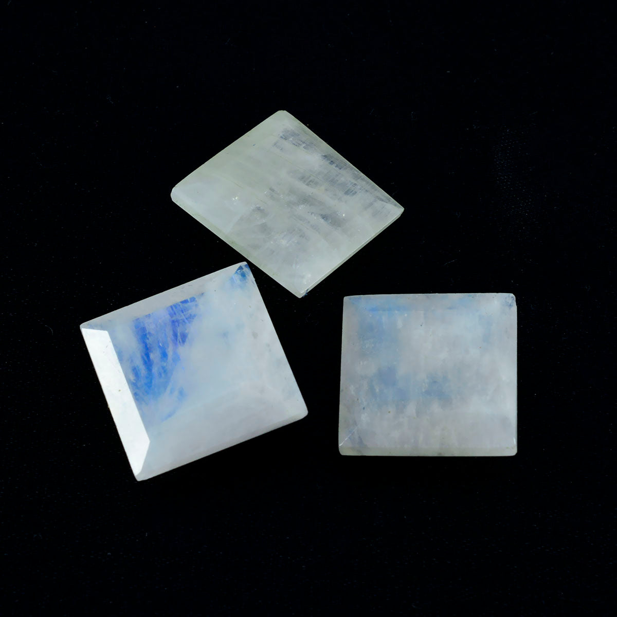Rainbow Moonstone 1PC Chunky 15x15 MM Square Faceted White Superior Semi Precious Loose Gemstone