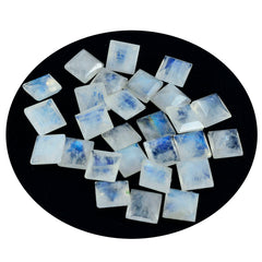Rainbow Moonstone 1PC Small 8x8 MM Square Faceted White Luster Semi Precious Loose Gemstones