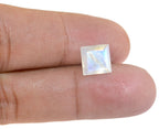 Rainbow Moonstone 1PC Large 11x11 MM Square Faceted White Fine Semi Precious Loose Gemstone