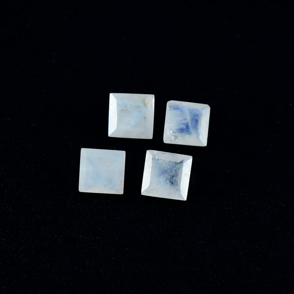 Rainbow Moonstone 1PC Large 12x12 MM Square Faceted White High Quality Semi Precious Loose Gemstones