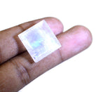 Rainbow Moonstone 1PC Chunky 15x15 MM Square Faceted White Superior Semi Precious Loose Gemstone