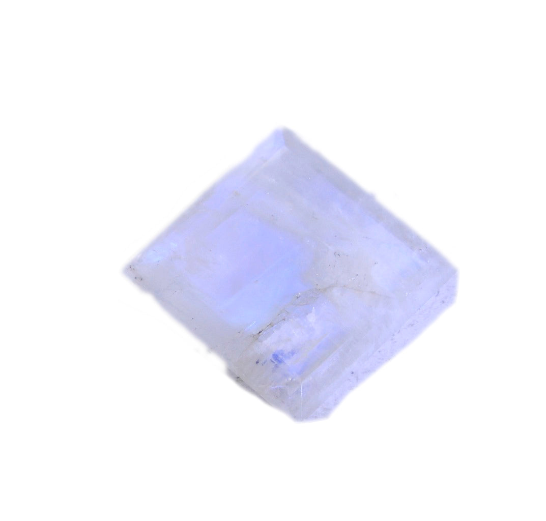 Rainbow Moonstone 1PC Chunky 16x16 MM Square Faceted White Pure Semi Precious Loose Gemstones Secundaire afbeelding