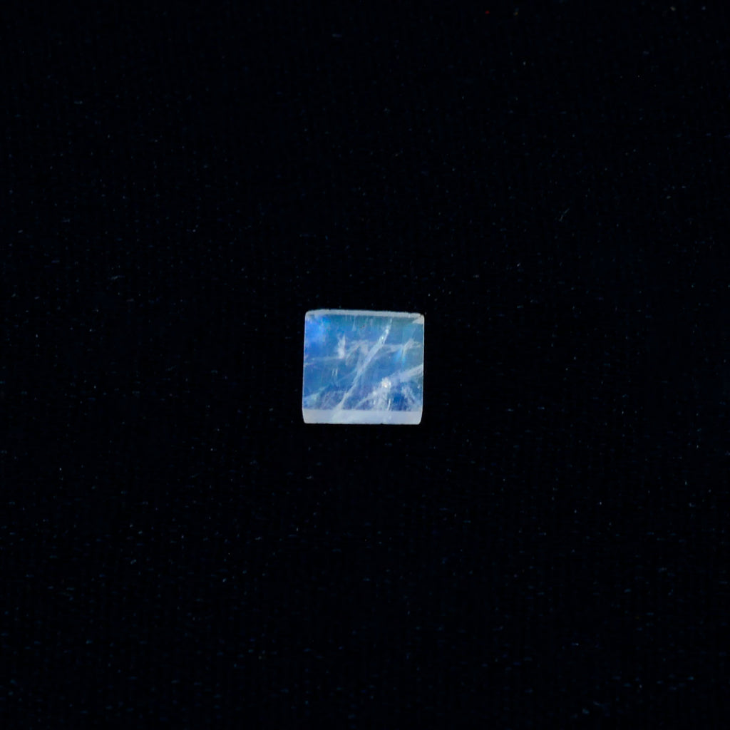 Rainbow Moonstone 1PC Tiny 5x5 MM Square Faceted White Sparkling Semi Precious Gems