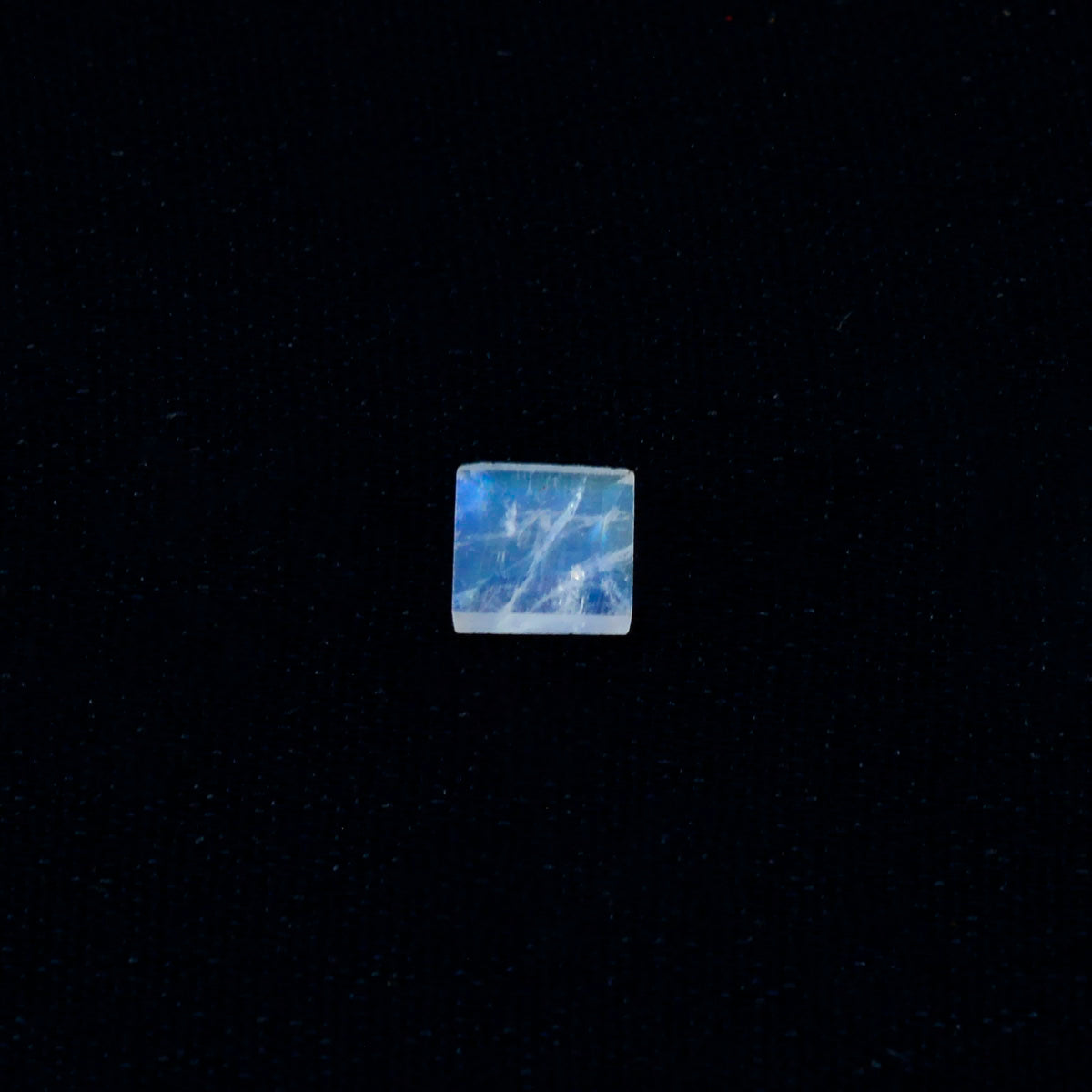Rainbow Moonstone 1PC Tiny 5x5 MM Square Faceted White Sparkling Semi Precious Gems