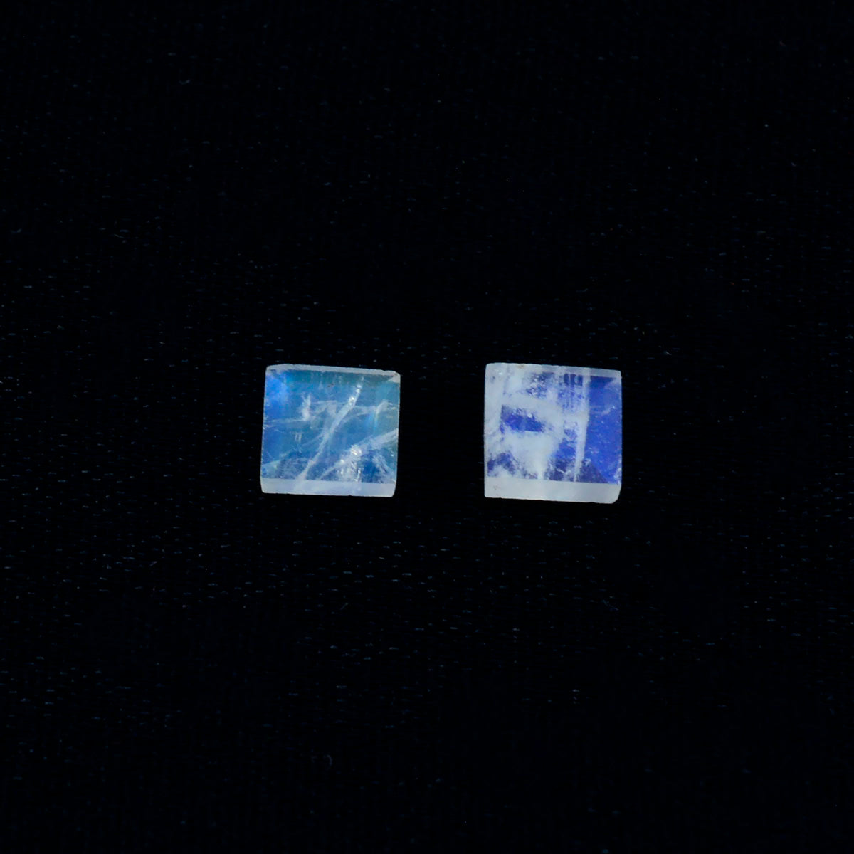 Rainbow Moonstone 1PC Tiny 5x5 MM Square Faceted White Sparkling Semi Precious Gems