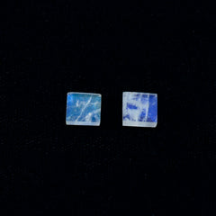 Rainbow Moonstone 1PC Tiny 5x5 MM Square Faceted White Sparkling Semi Precious Gems