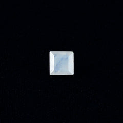 Rainbow Moonstone 1PC Tiny 6x6 MM Square Faceted White Polished Semi Precious Loose Gems