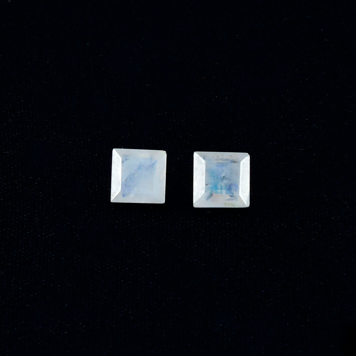 Rainbow Moonstone 1PC Tiny 6x6 MM Square Faceted White Polished Semi Precious Loose Gems