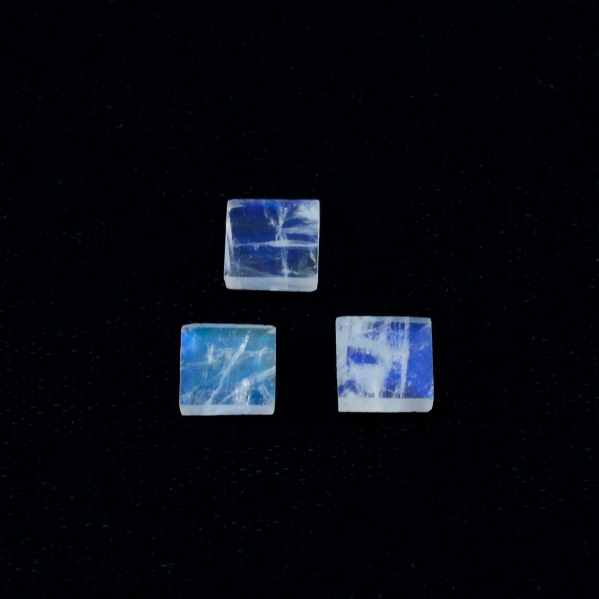 Rainbow Moonstone 1PC Small 7x7 MM Square Faceted White Splendid Semi Precious Loose Gemstone