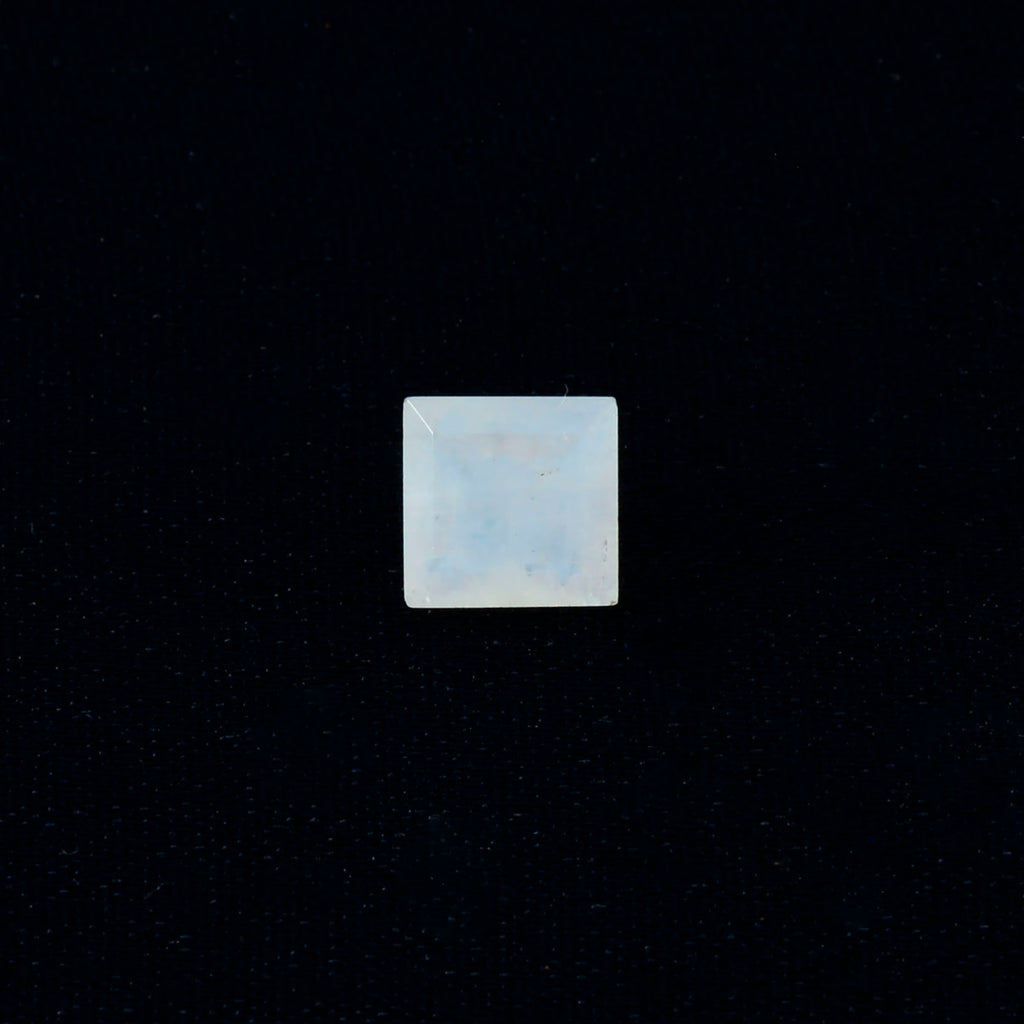 Rainbow Moonstone 1PC Small 7x7 MM Square Faceted White Splendid Semi Precious Loose Gemstone