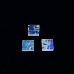Rainbow Moonstone 1PC Small 7x7 MM Square Faceted White Splendid Semi Precious Loose Gemstone
