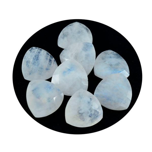 Rainbow Moonstone 1PC Large 10x10 MM Triangle Faceted White Shine Semi Precious Loose Gems
