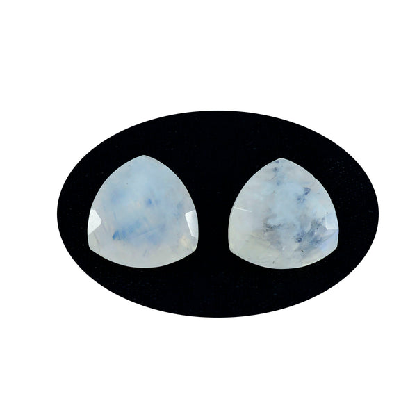 Rainbow Moonstone 1PC Small 7x7 MM Triangle Faceted White Splendid Semi Precious Loose Gemstone