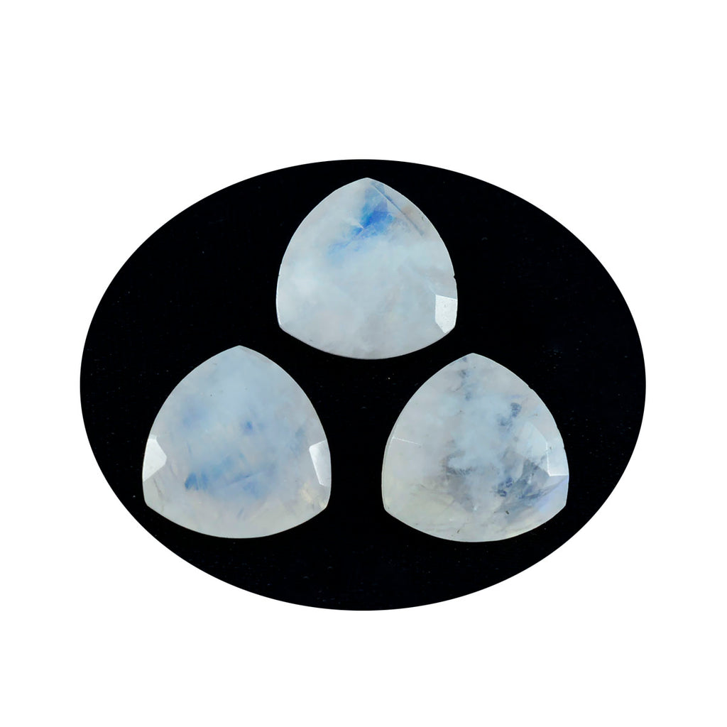 Rainbow Moonstone 1PC Small 8x8 MM Triangle Faceted White Luster Semi Precious Loose Gemstones