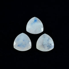 Rainbow Moonstone 1PC Small 8x8 MM Triangle Faceted White Luster Semi Precious Loose Gemstones