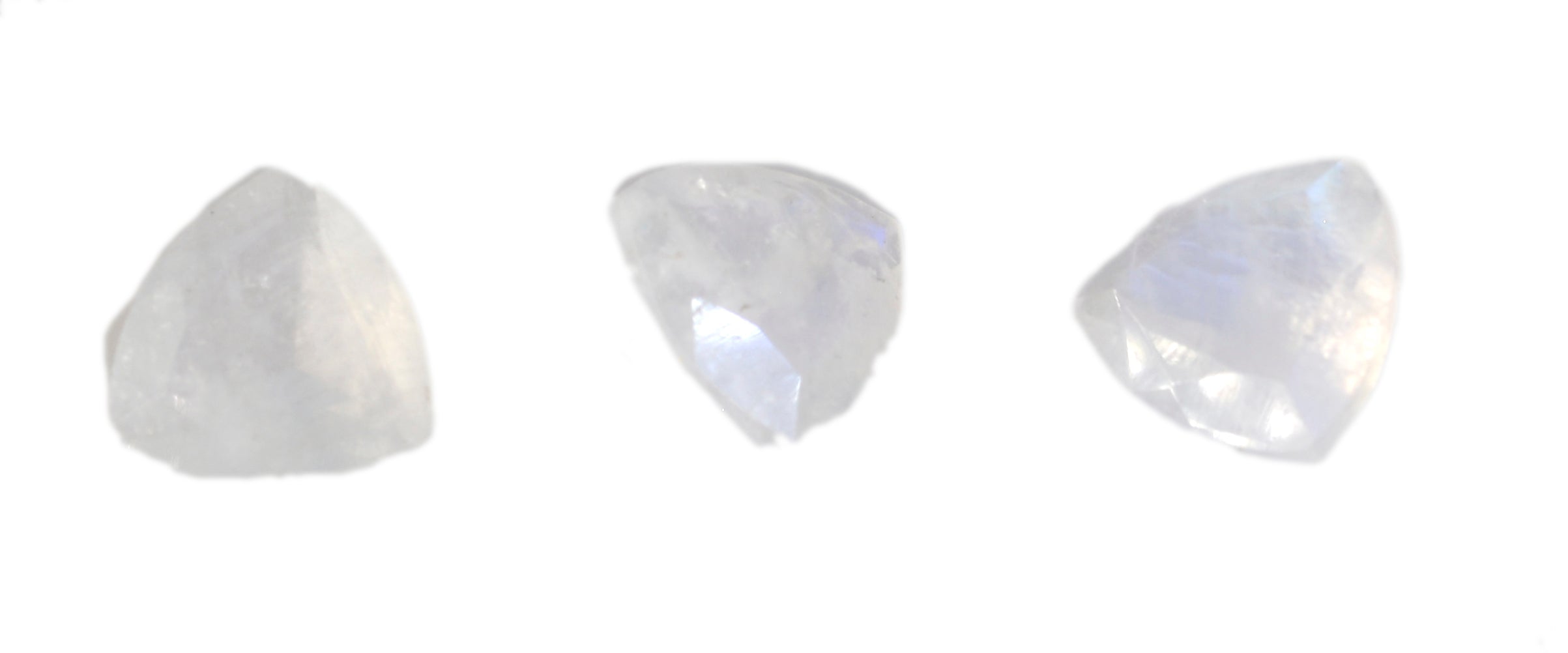 Rainbow Moonstone 1PC Large 11x11 MM Triangle Faceted White Fine Semi Precious Loose Gemstone