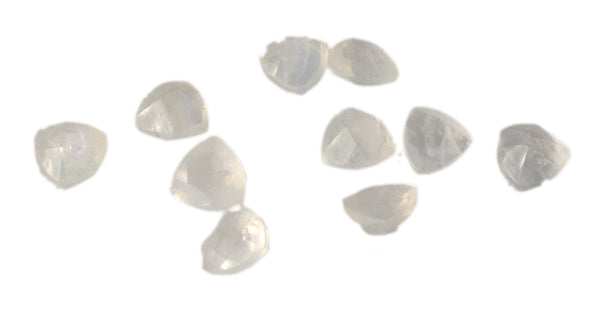Rainbow Moonstone 10PC Tiny 3x3 MM Triangle Faceted White Fiery Semi Precious Loose Gemstone
