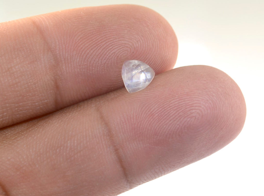 Rainbow Moonstone 10PC Tiny 3x3 MM Triangle Faceted White Fiery Semi Precious Loose Gemstone