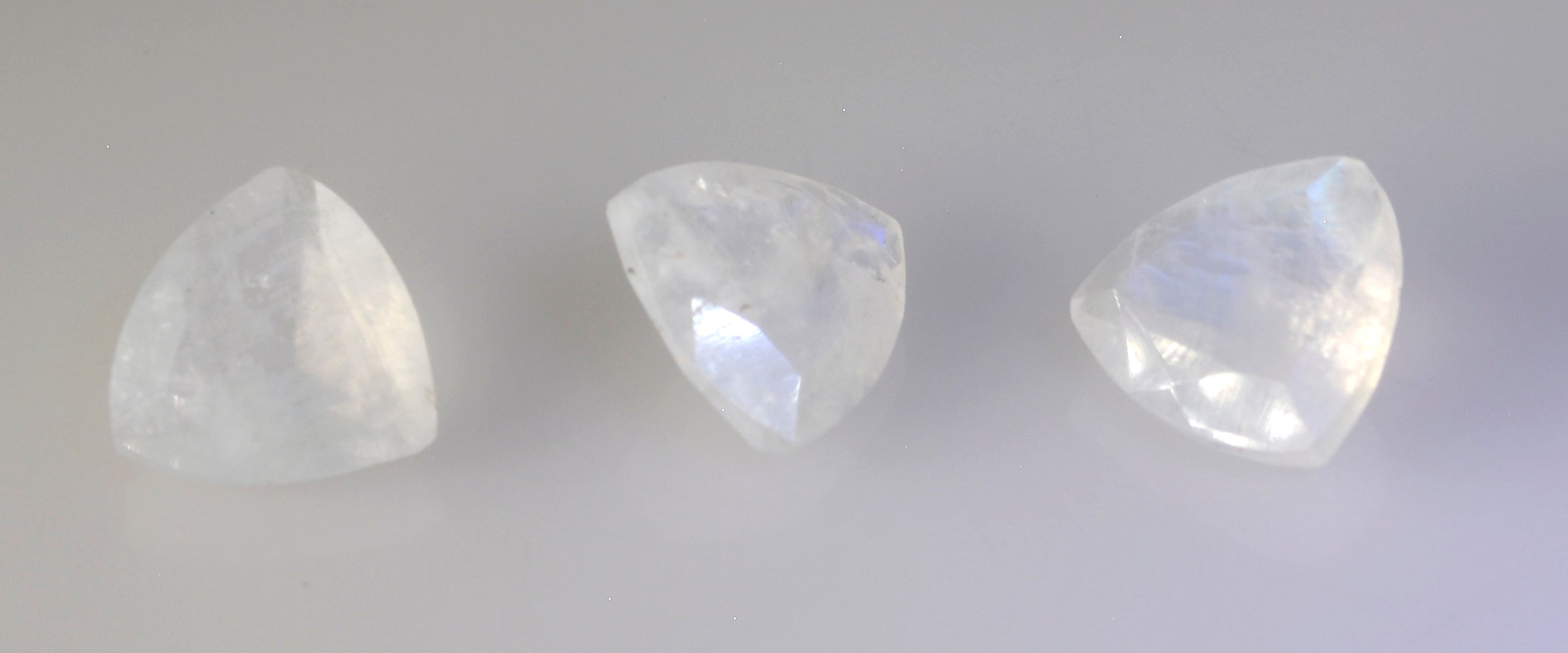 Rainbow Moonstone 10PC Tiny 5x5 MM Triangle Faceted White Sparkling Semi Precious Gems
