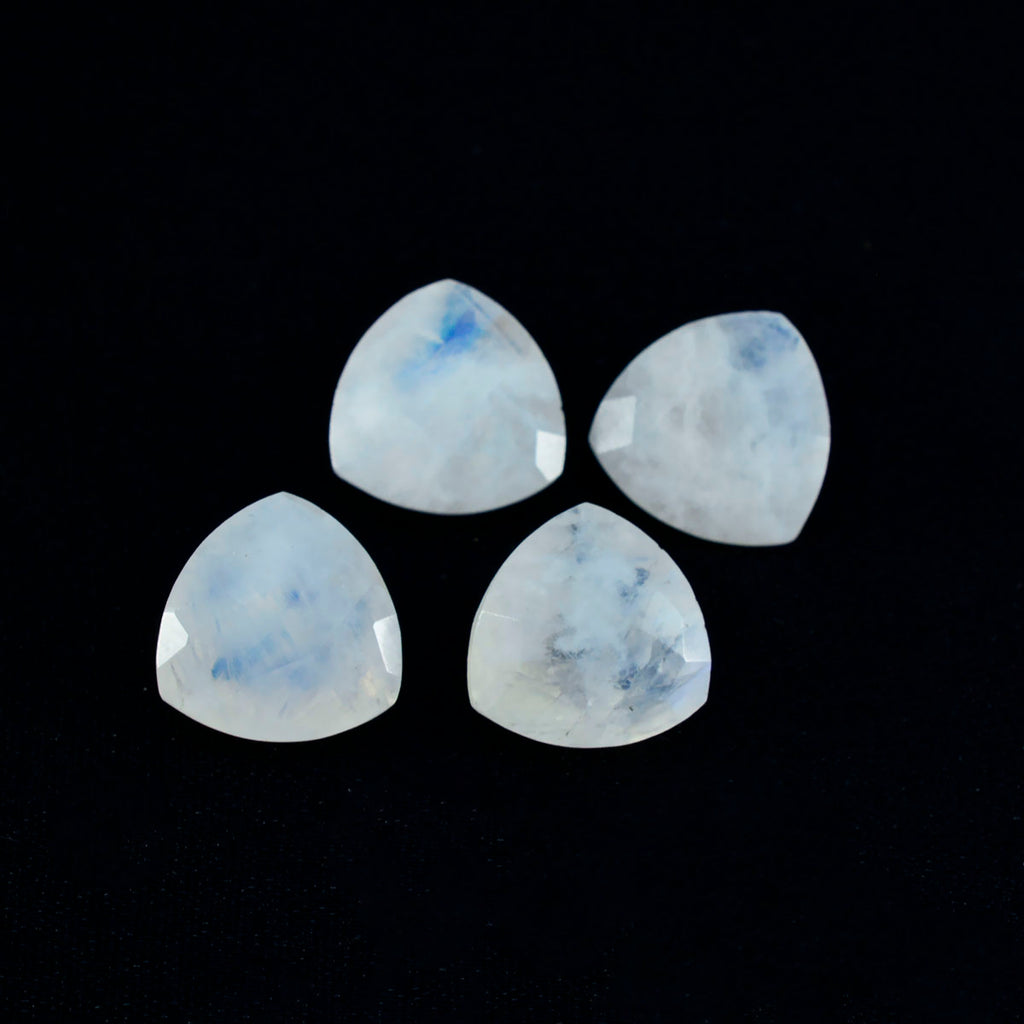 Rainbow Moonstone 1PC Small 7x7 MM Triangle Faceted White Splendid Semi Precious Loose Gemstone