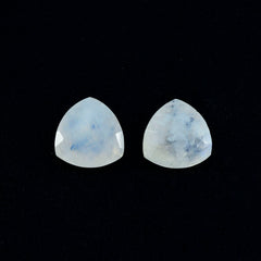 Rainbow Moonstone 1PC Medium 9x9 MM Triangle Faceted White Lustrous Semi Precious Gems
