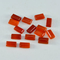 Red Onyx 10PC Tiny 4x8 MM Baguette Cabochon Red Fiery semi Precious Loose Gemstone