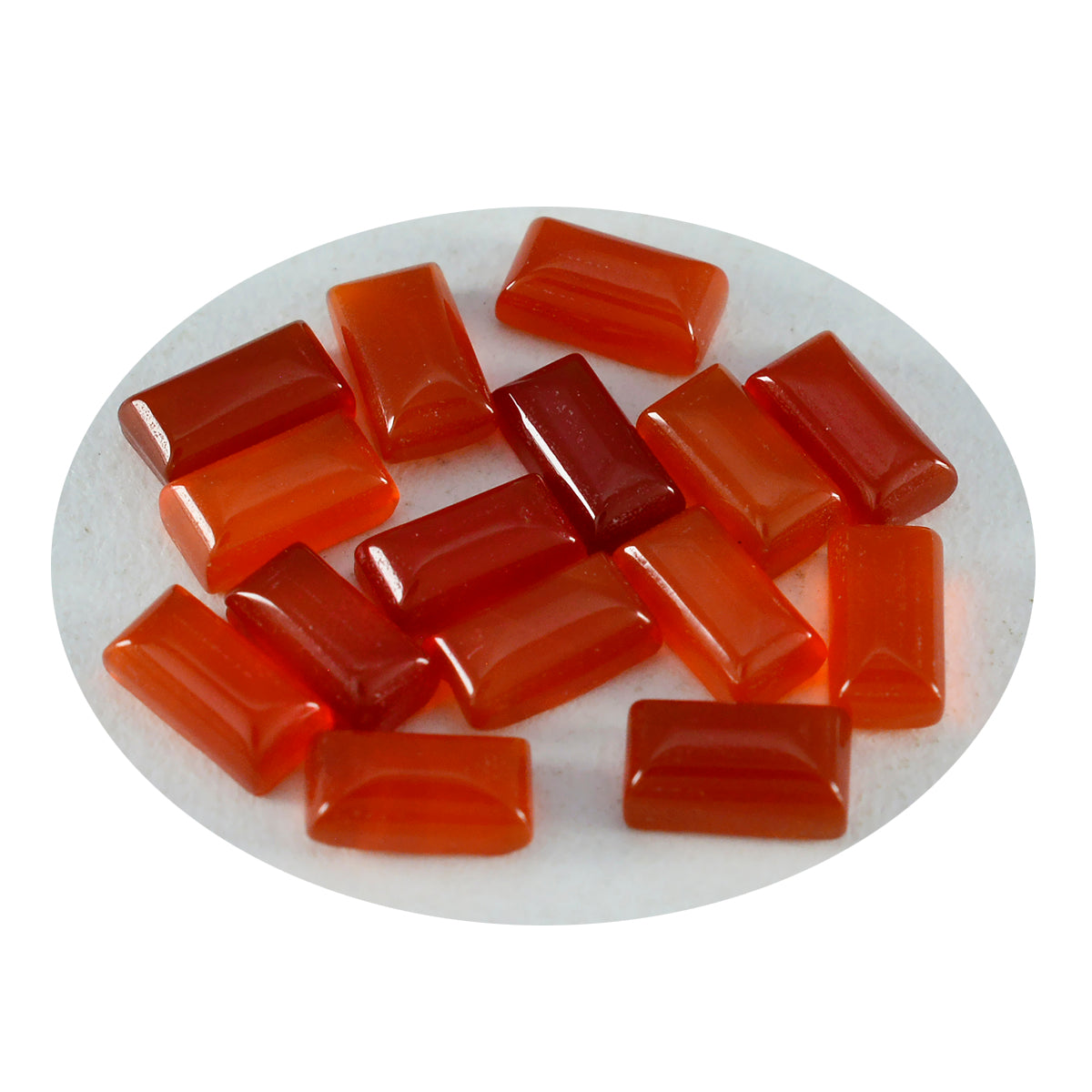 Red Onyx 10PC Tiny 4x8 MM Baguette Cabochon Red Fiery semi Precious Loose Gemstone