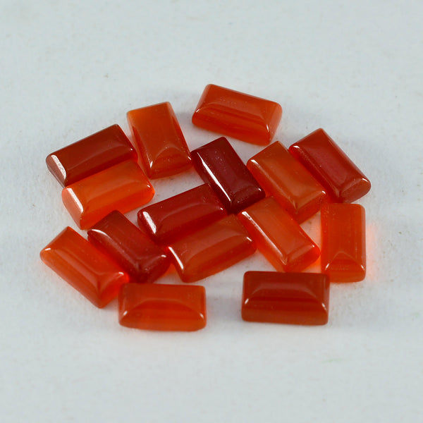 Red Onyx 1PC Small 5x10 MM Baguette Cabochon Red Brilliant semi Precious Loose Gemstones