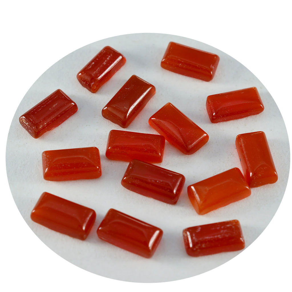 Red Onyx 1PC Small 5x10 MM Baguette Cabochon Red Brilliant semi Precious Loose Gemstones
