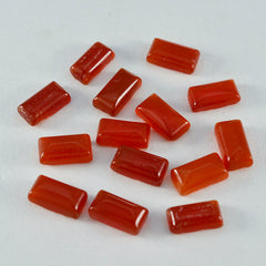 Red Onyx 1PC Small 5x10 MM Baguette Cabochon Red Brilliant semi Precious Loose Gemstones