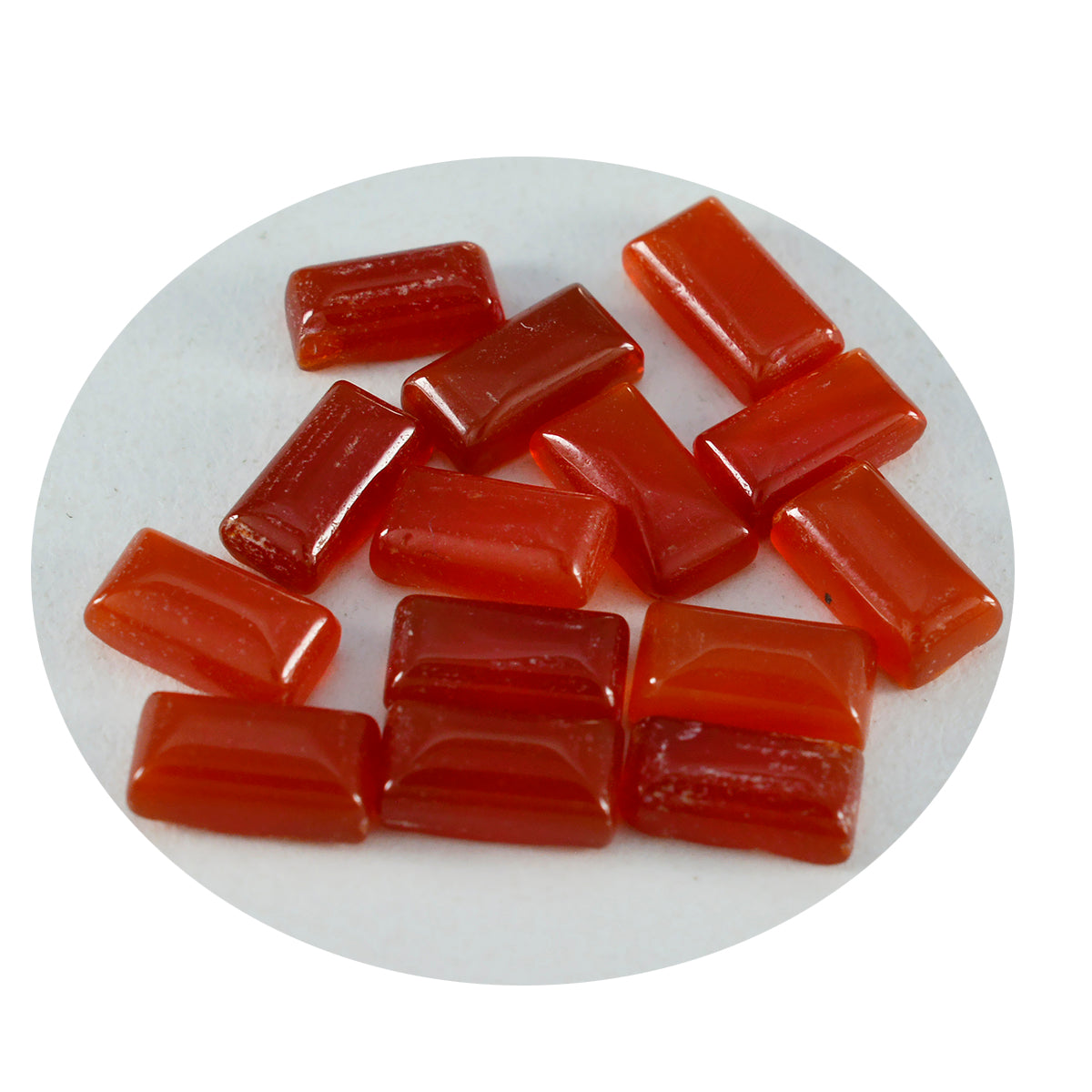 Red Onyx 1PC Small 6x12 MM Baguette Cabochon Red Sparkling semi Precious Semi Precious Gemstone Main image