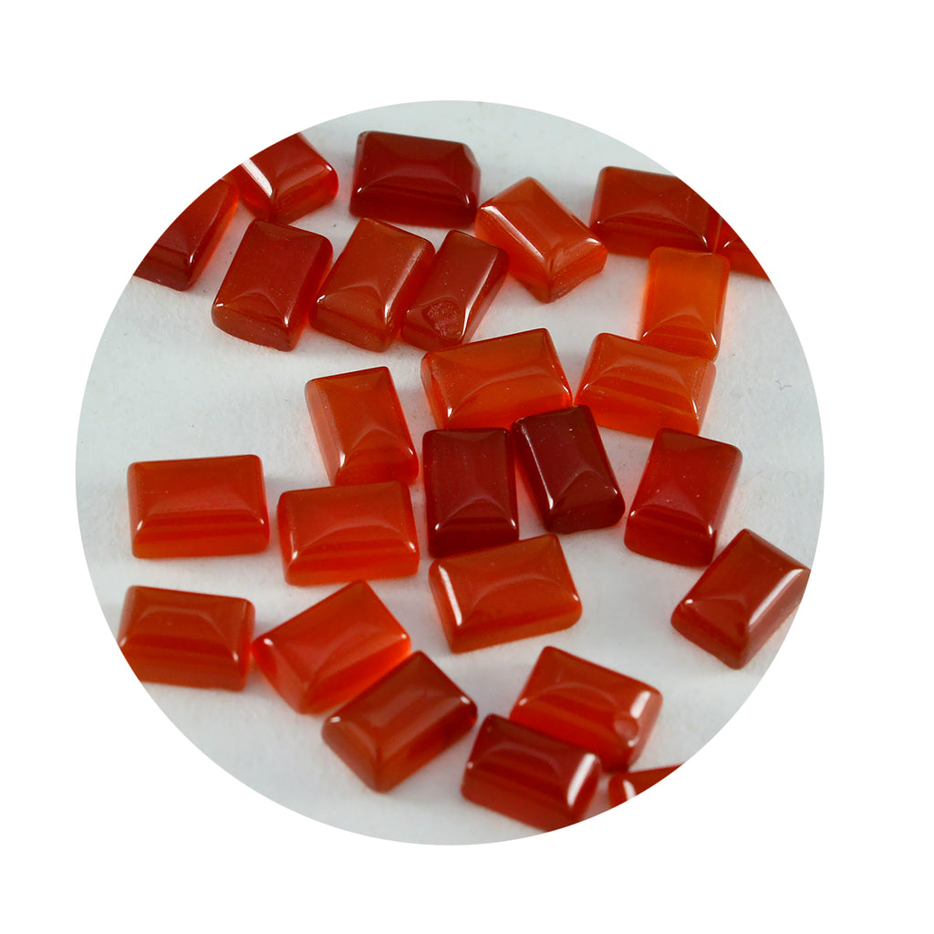 Red Onyx 10PC Tiny 4x6 MM Emerald Cabochon Red Polished semi Precious Loose Gemstones