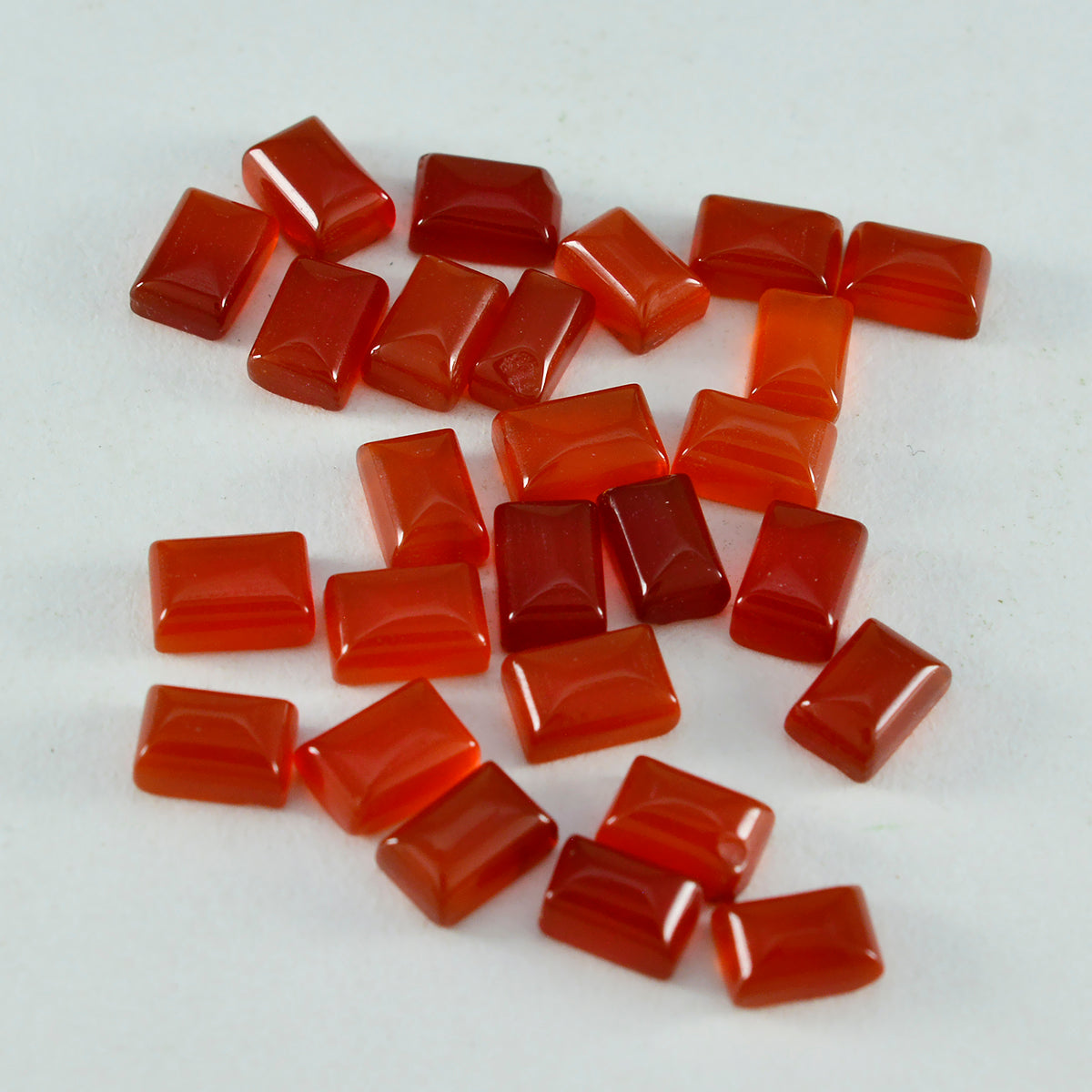 Red Onyx 10PC Tiny 4x6 MM Emerald Cabochon Red Polished semi Precious Loose Gemstones