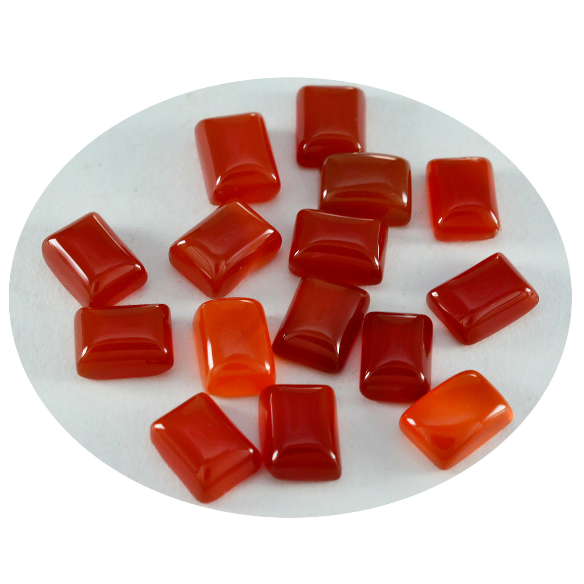 Red Onyx 1PC Small 6x8 MM Emerald Cabochon Red Luster semi Precious Precious Gemstone Secondary image