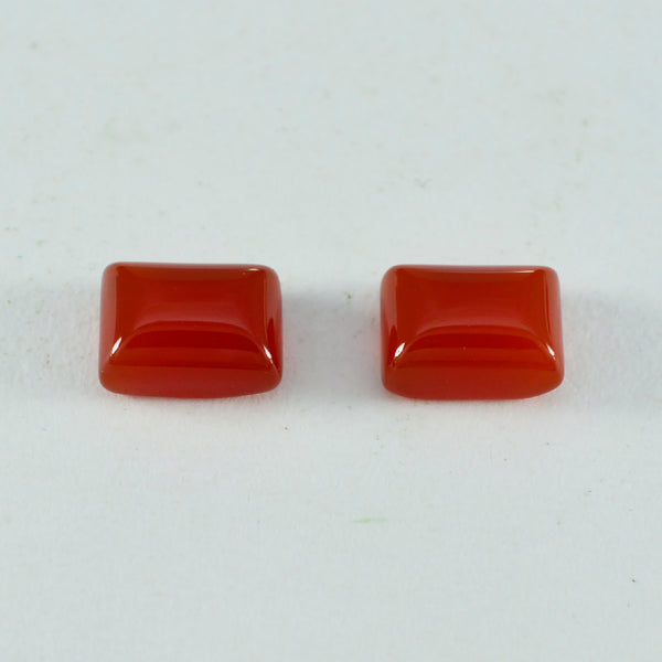 Red Onyx 1PC Small 7x9 MM Emerald Cabochon Red Shine semi Precious Loose Gems