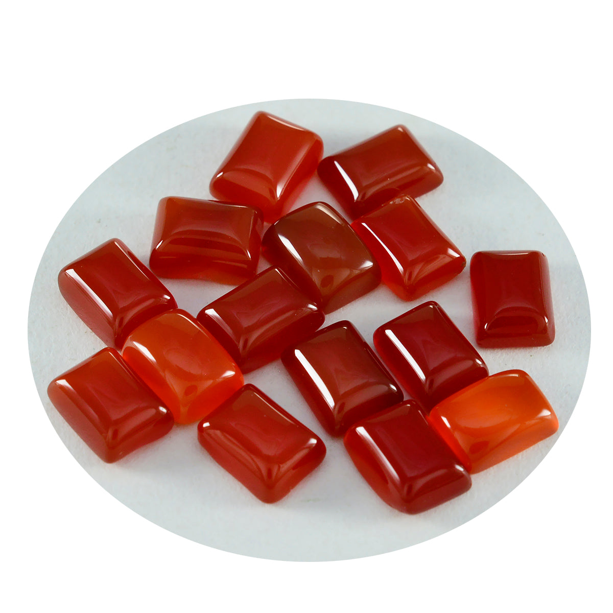 Roter Onyx, 1 Stück, kleiner 7 x 9 mm Smaragd-Cabochon, roter Glanz, halbedelstein, lose Edelsteine Hauptbild