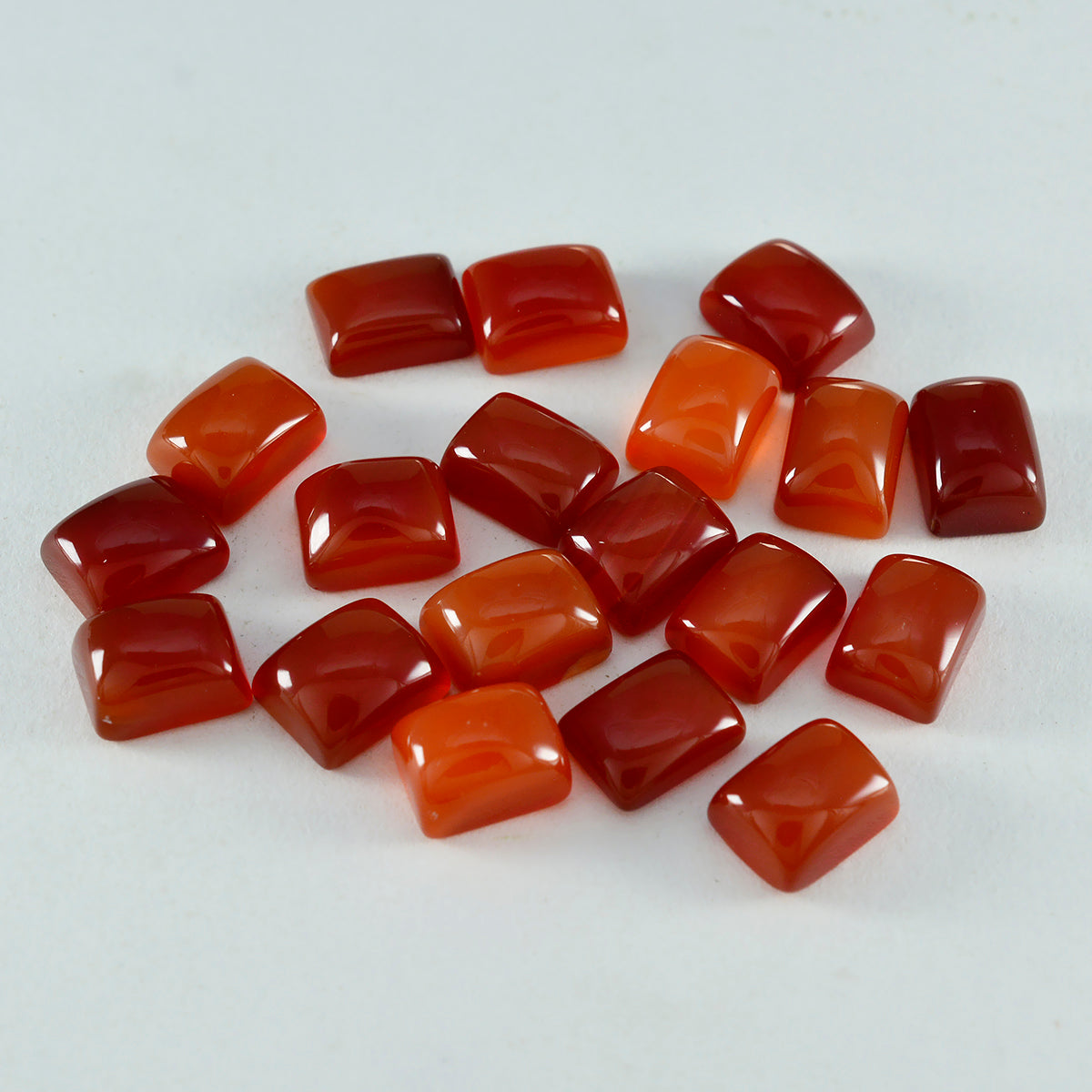 Red Onyx 10PC Tiny 4x6 MM Emerald Cabochon Red Polished semi Precious Loose Gemstones Image principale du produit