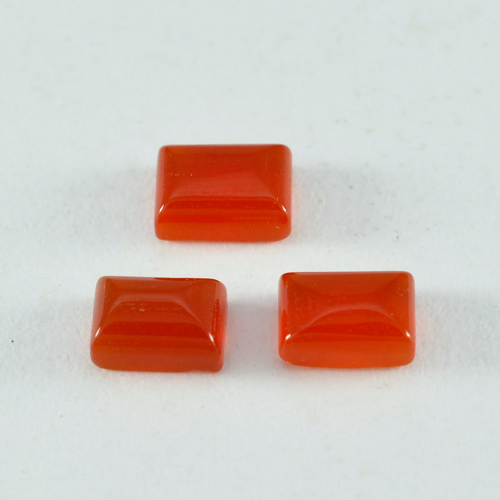 Red Onyx 1PC Small 6x8 MM Emerald Cabochon Red Luster semi Precious Precious Gemstone