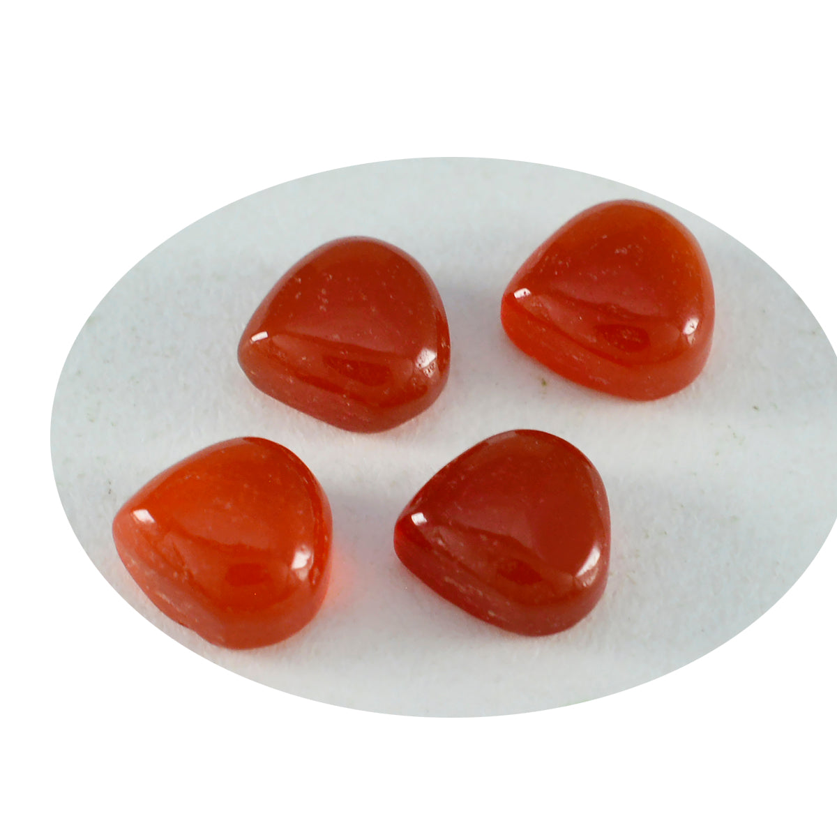 Red Onyx 1PC Large 11x11 MM Heart Cabochon Red Lustrous semi Precious Loose Gemstone Secundaire afbeelding