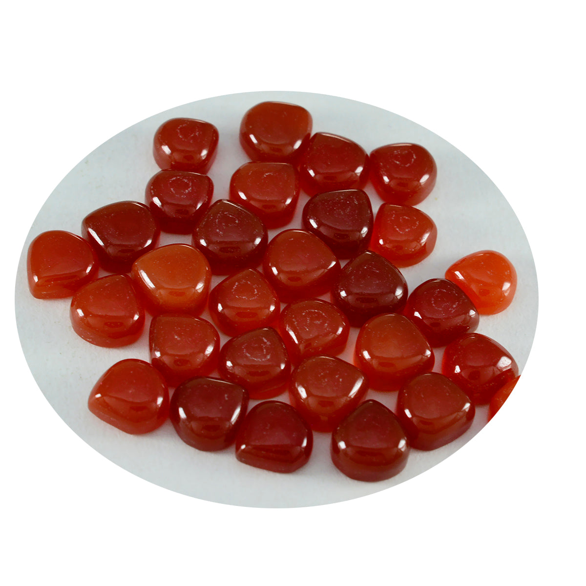 Red Onyx 10PC Tiny 5x5 MM Heart Cabochon Red Fiery semi Precious Loose Gemstone