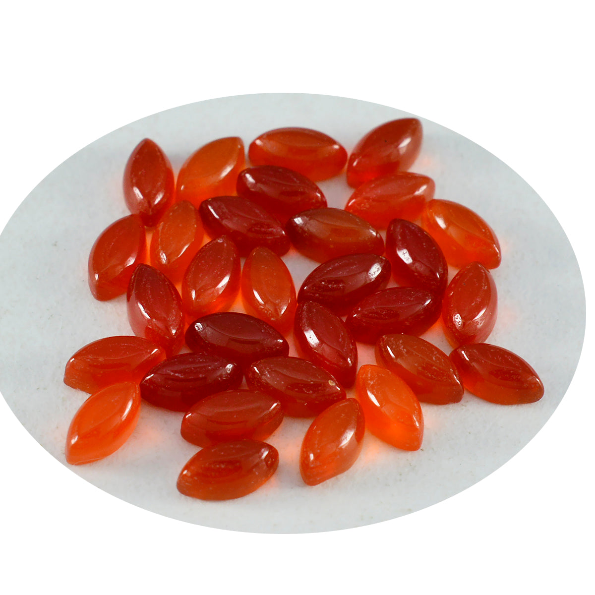 Red Onyx 1PC Small 5x10 MM Marquise  Cabochon Red Luster semi Precious Loose Gemstones Main image