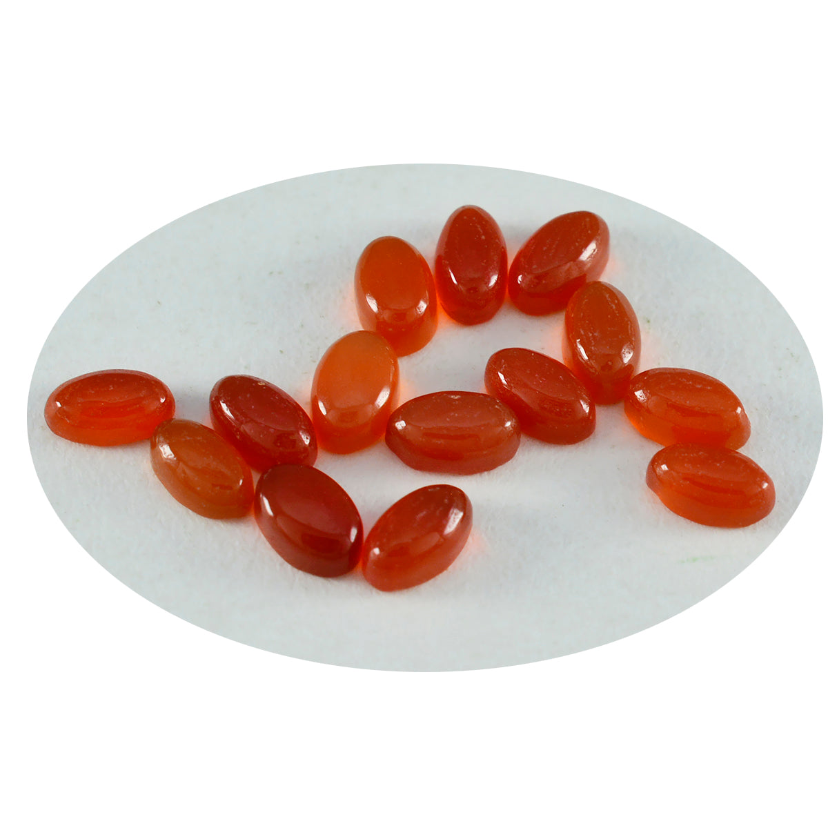 Red Onyx 10PC Tiny 3x5 MM Oval Cabochon Red Shine semi Precious Precious Gemstone Image secondaire du produit