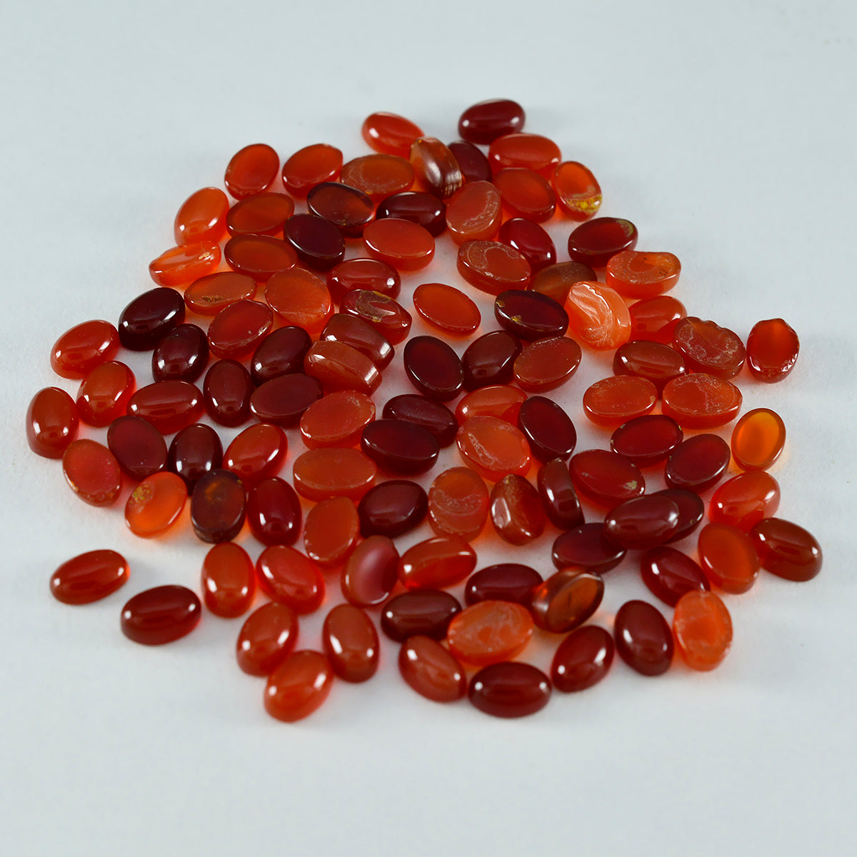 Red Onyx 10PC Tiny 3x5 MM Oval Cabochon Red Shine semi Precious Precious Gemstone