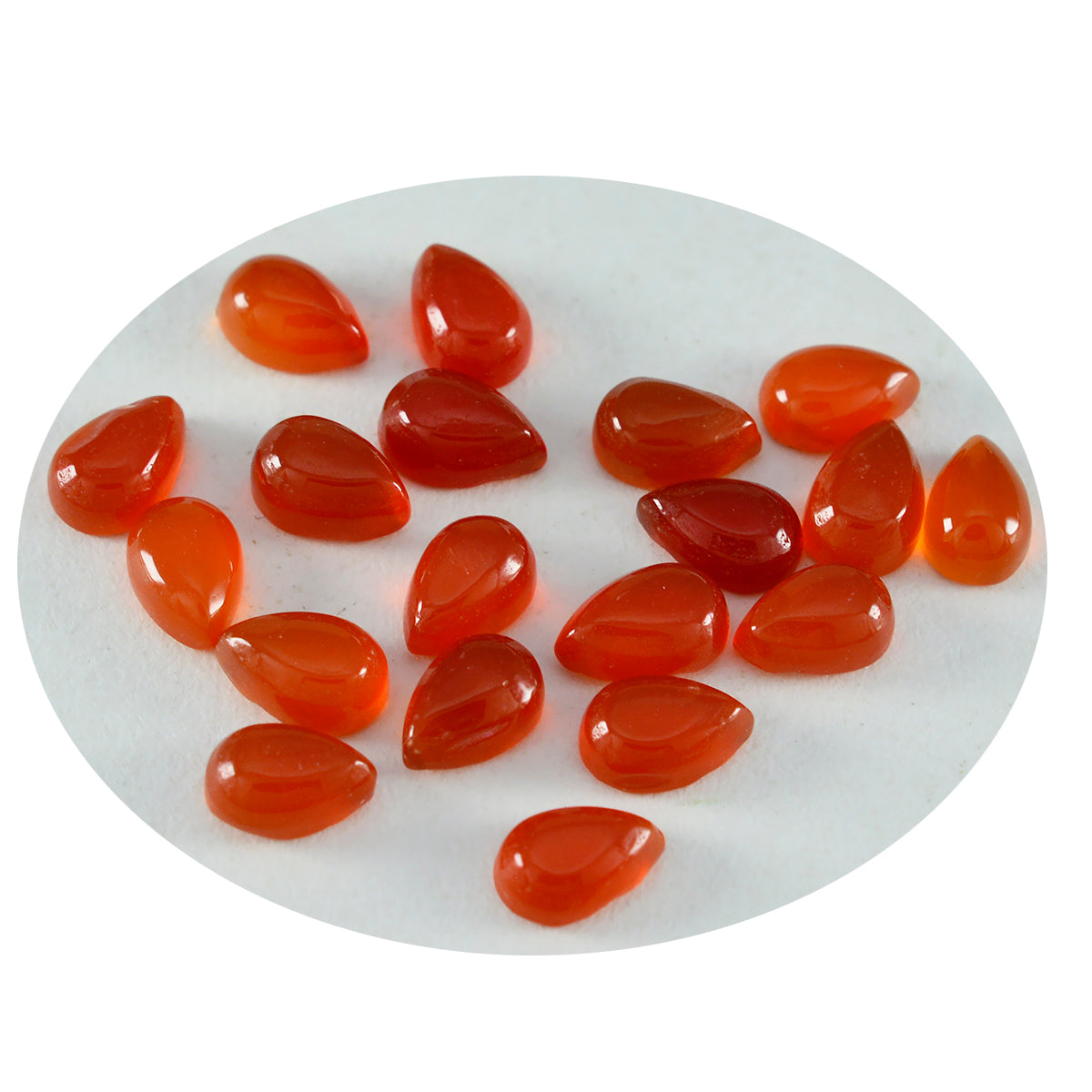 Red Onyx 10PC Tiny 4x6 MM Pear Cabochon Red Pure semi Precious Precious Gemstone Image secondaire du produit