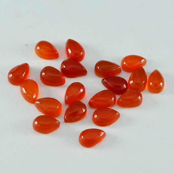 Red Onyx 10PC Tiny 4x6 MM Pear Cabochon Red Pure semi Precious Precious Gemstone